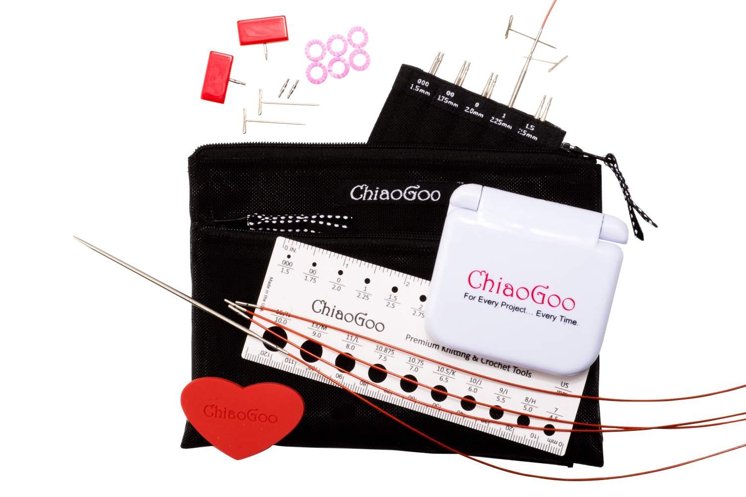 ChiaoGoo Red Lace Interchangeable Steel Set
